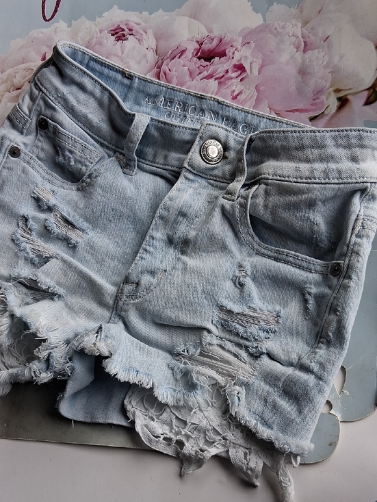 American Eagle Outfitters Pants - American Eagle Outfitters Light Blue Distressed Denim Shorts
